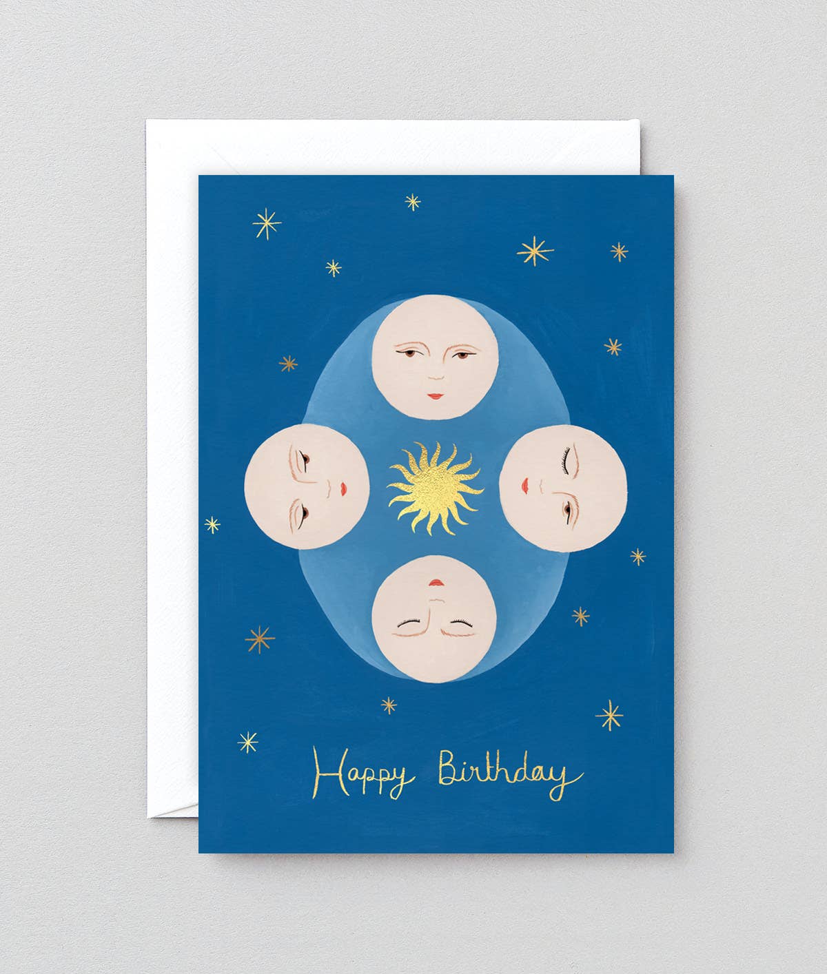 Wrap Cards -Happy Birthday Moons and Stars Card - Moon Room Shop and Wellness