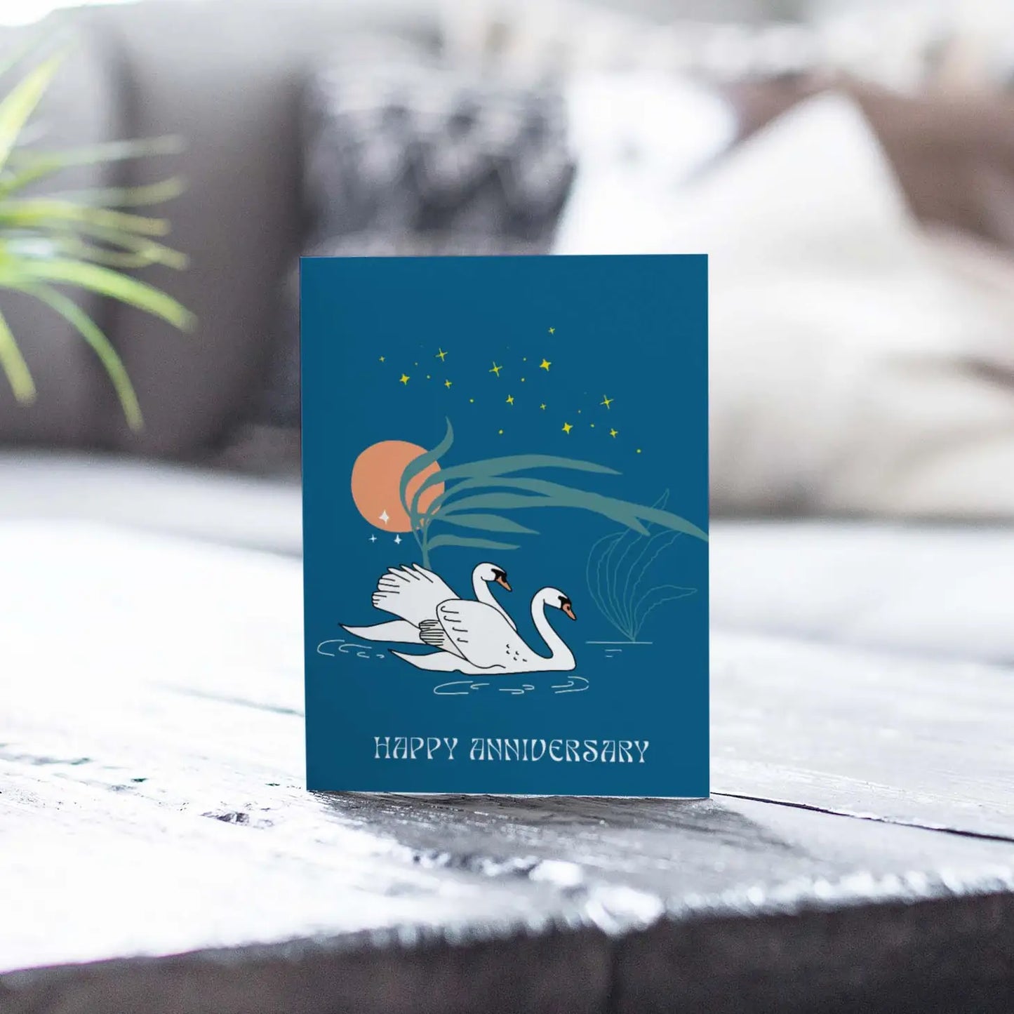 Swans Anniversary Greeting Card - Moon Room Shop and Wellness