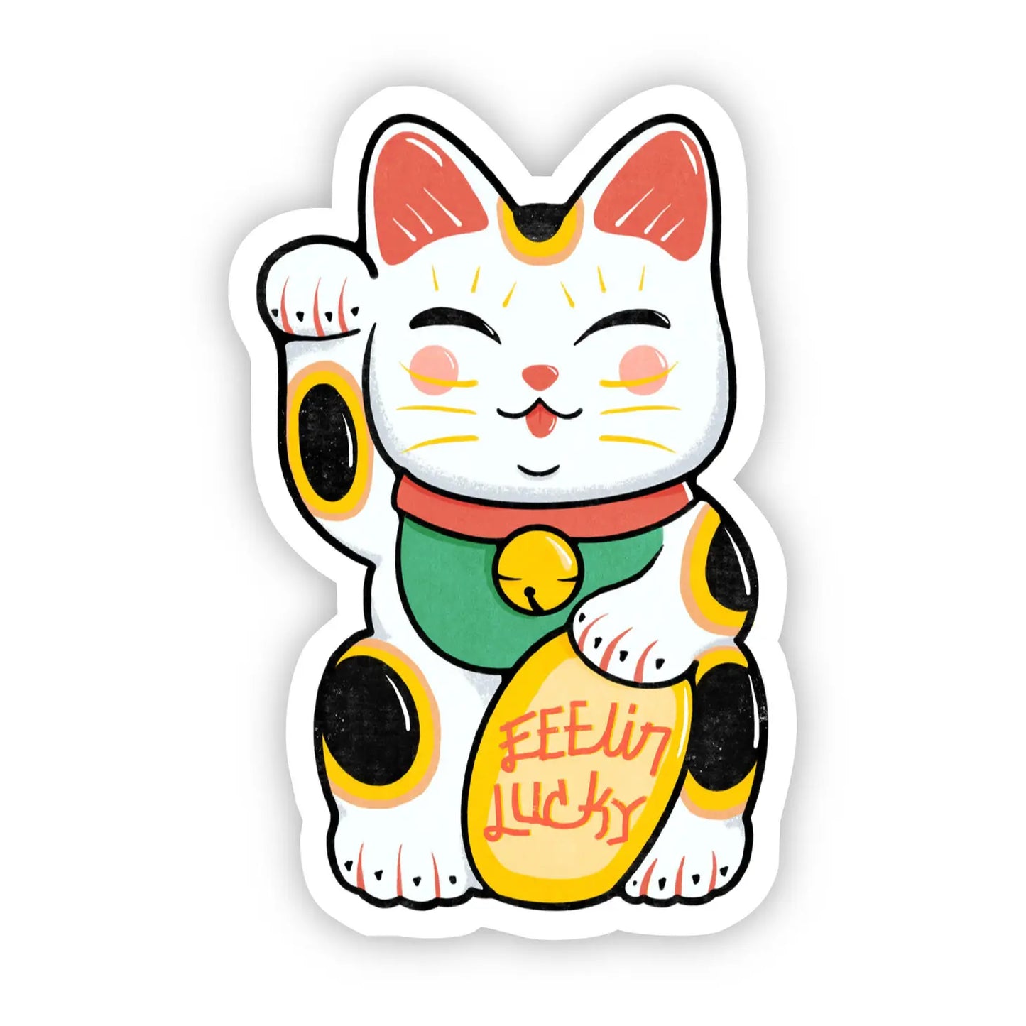 Feelin Lucky Cat Sticker - Moon Room Shop and Wellness