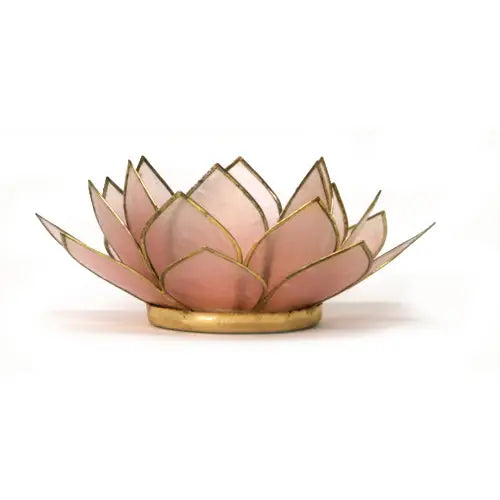 Gemstone Capiz Lotus- Rose Quartz - Moon Room Shop and Wellness