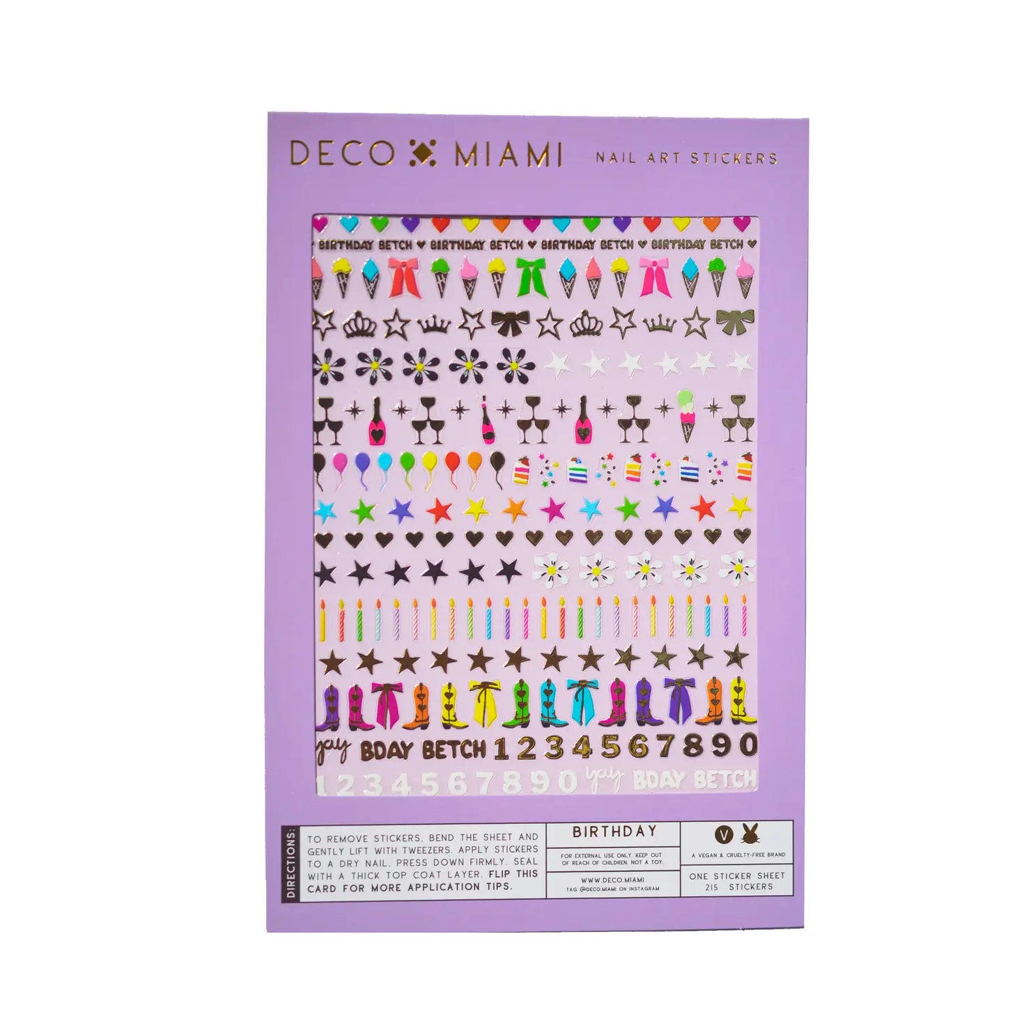 Birthday- Nail Art Stickers - Moon Room Shop and Wellness
