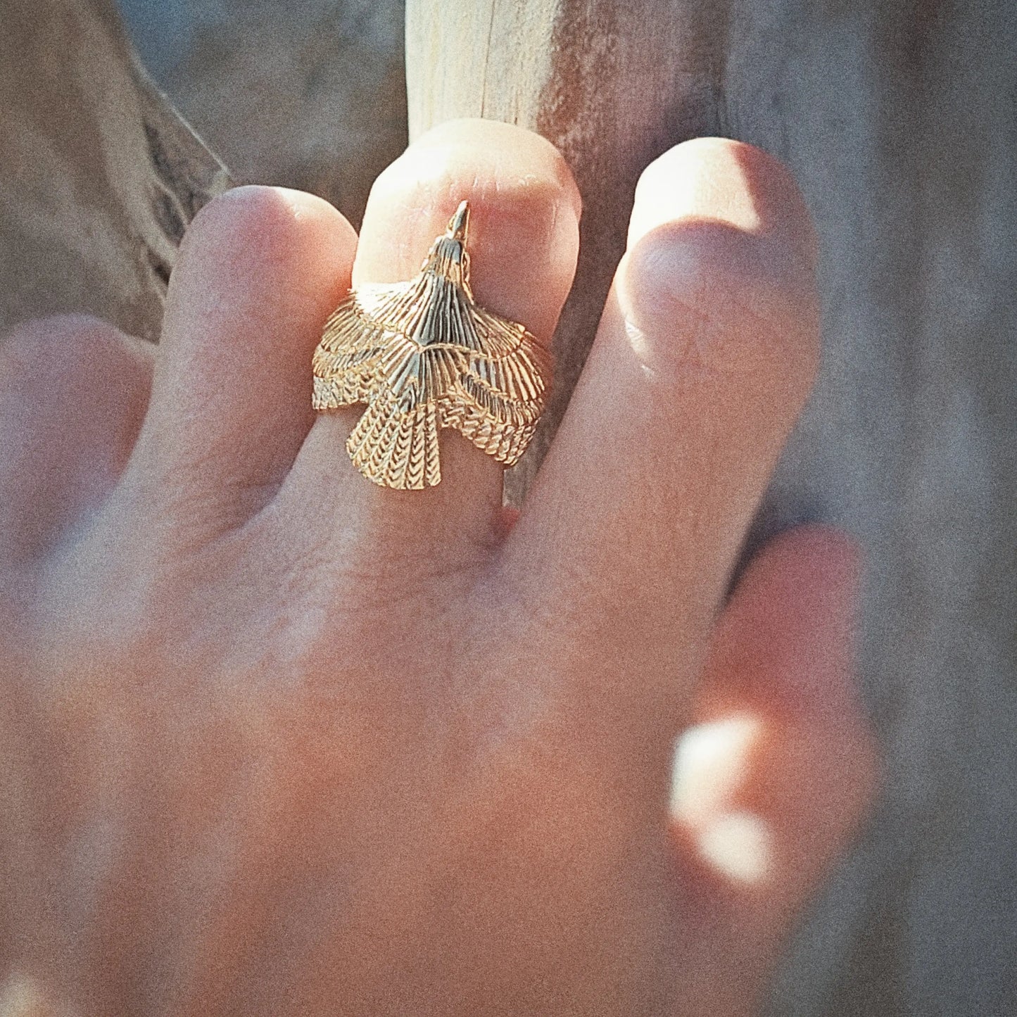 Eagle Ring 18 kt  Gold Plated Size 8 - Moon Room Shop and Wellness