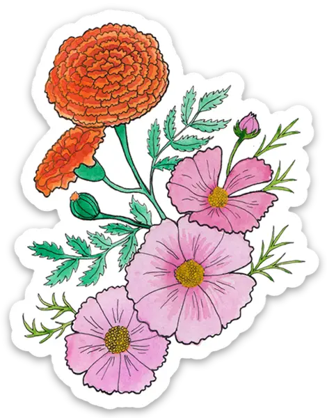 Marigold and Cosmos Sticker - Moon Room Shop and Wellness