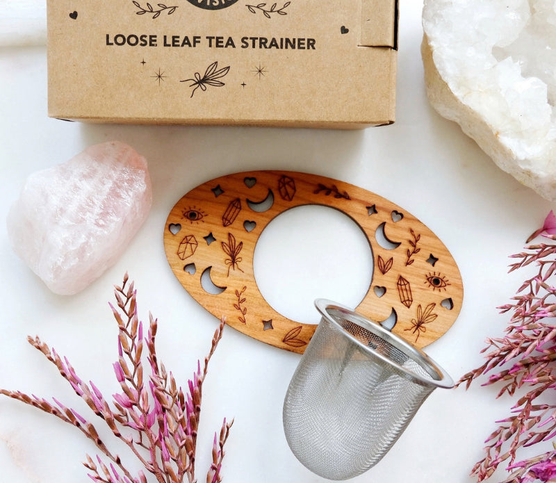 Leaf Tea Strainer- Moon Star Design - Moon Room Shop and Wellness