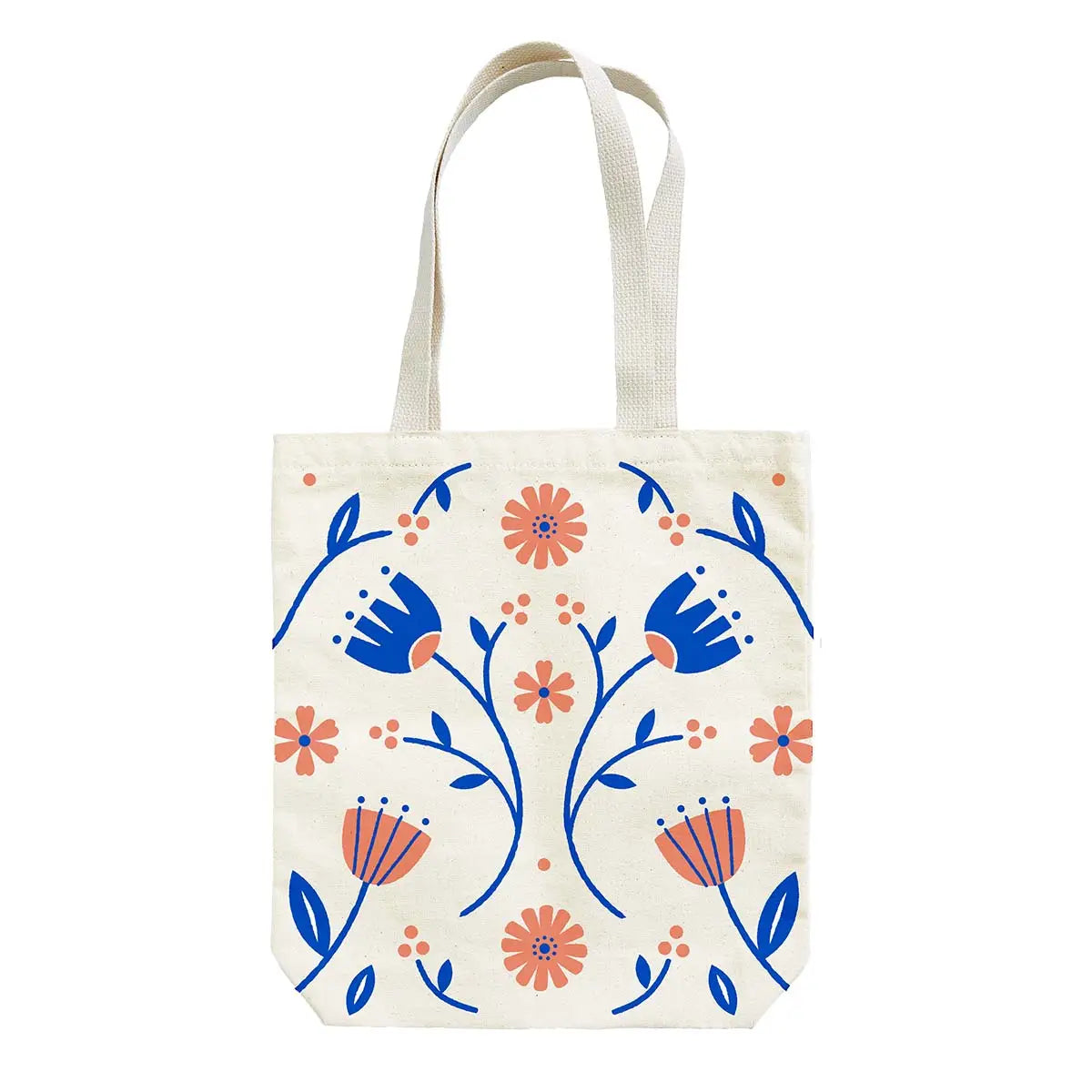 Folk Floral Coral Tote - Moon Room Shop and Wellness