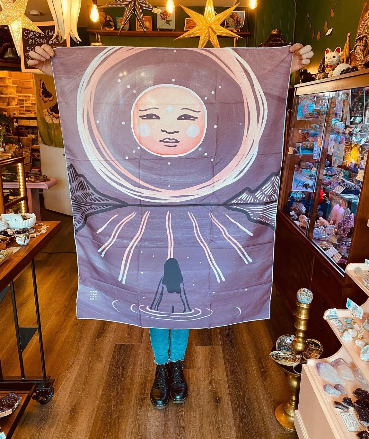 Mari in the Sky -MOON -Tapestry -machine wash- air dry - Moon Room Shop and Wellness