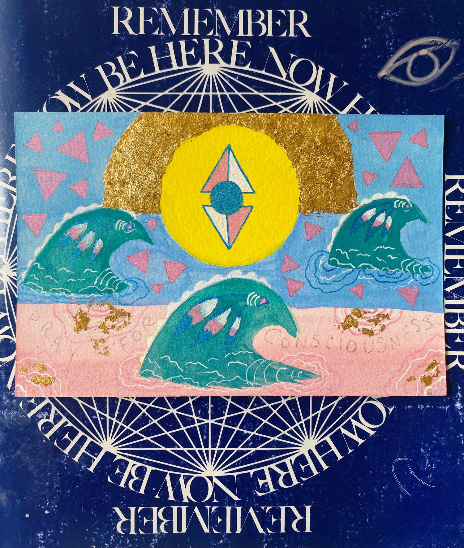 Pray for Consciousness- Original 4x6 - Moon Room Shop and Wellness