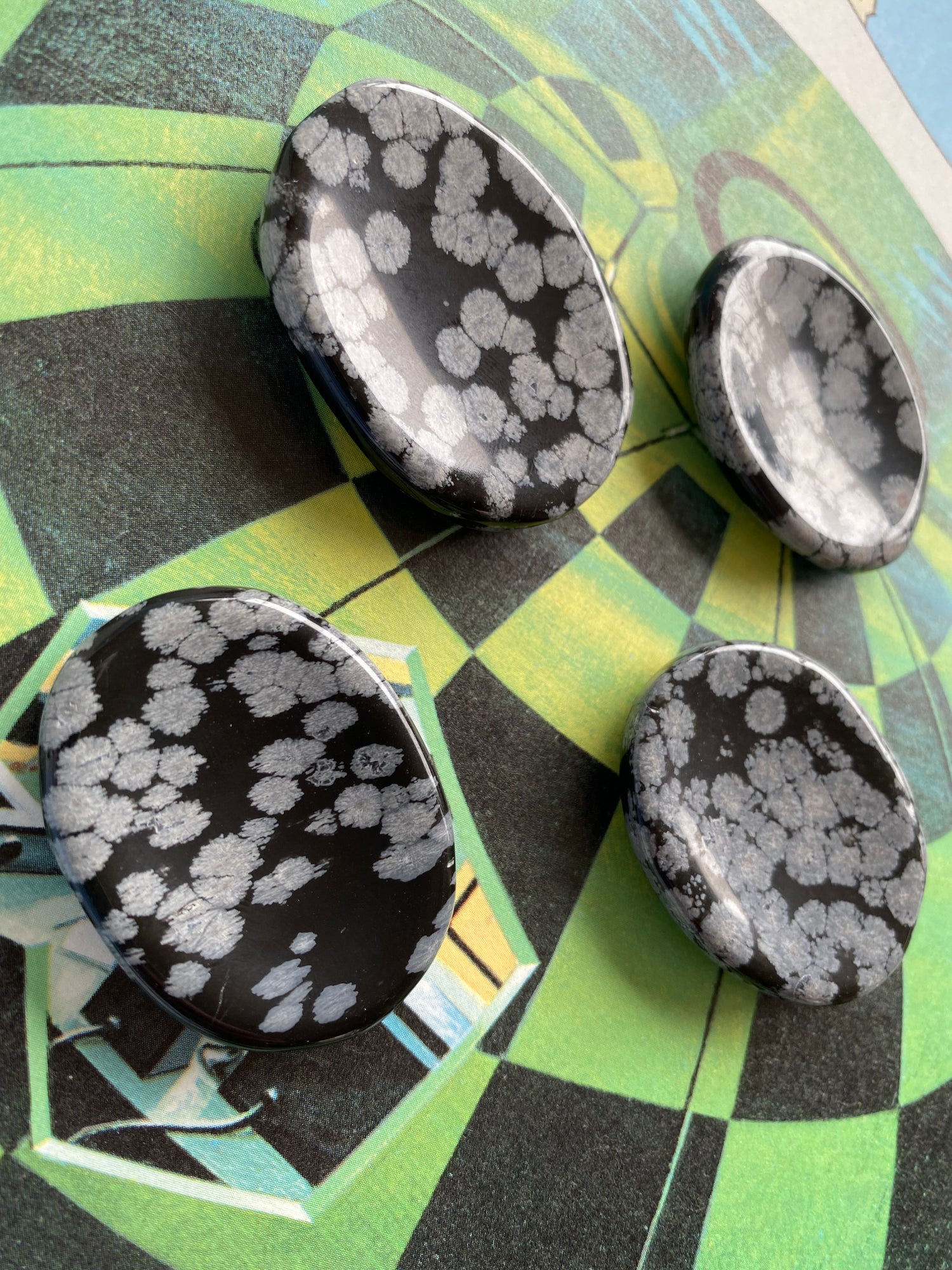 Snowflake Obsidian Worry Stone - Moon Room Shop and Wellness