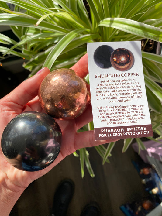 Copper & Shungite Spheres Set - Moon Room Shop and Wellness