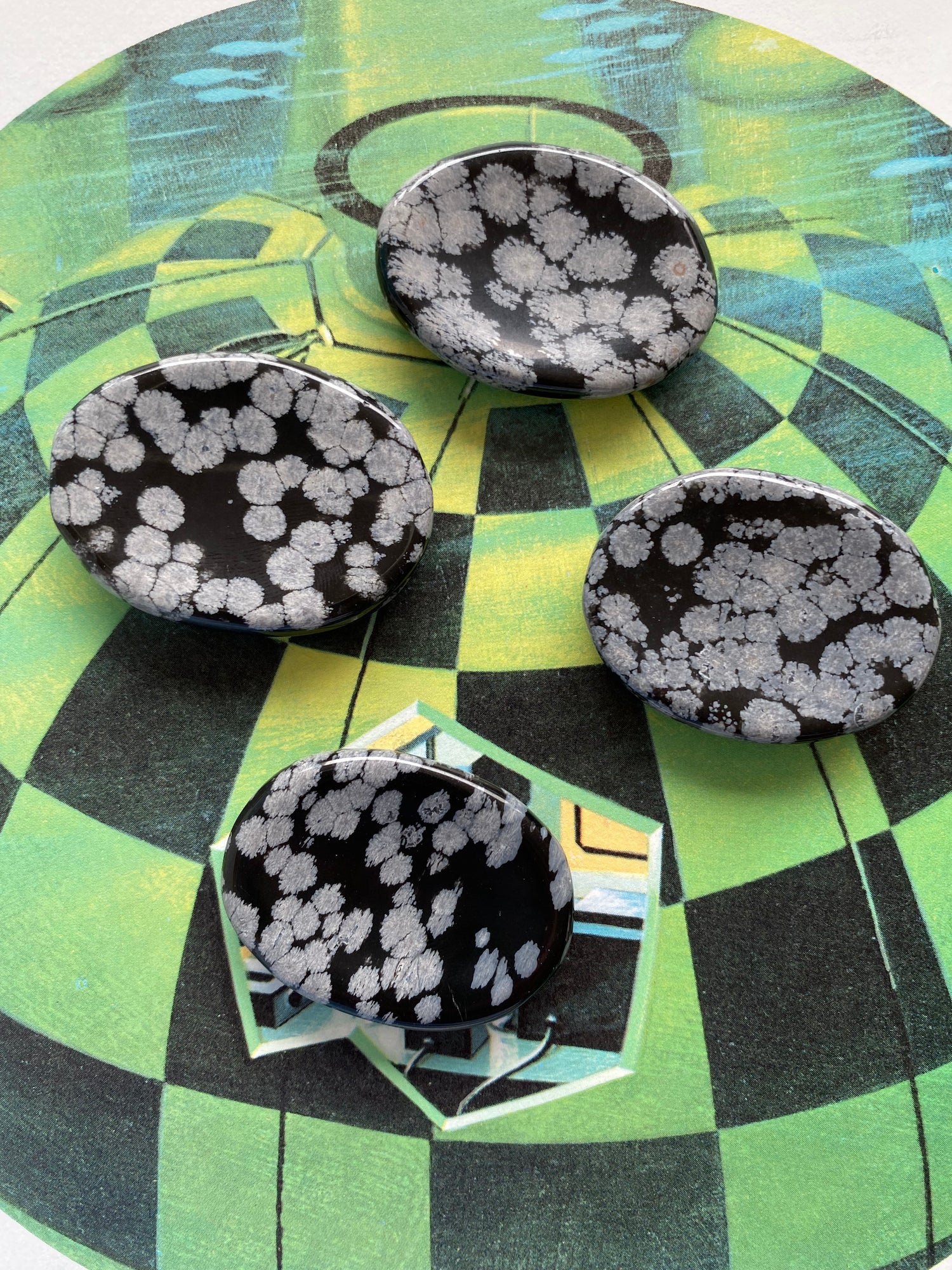 Snowflake Obsidian Worry Stone - Moon Room Shop and Wellness