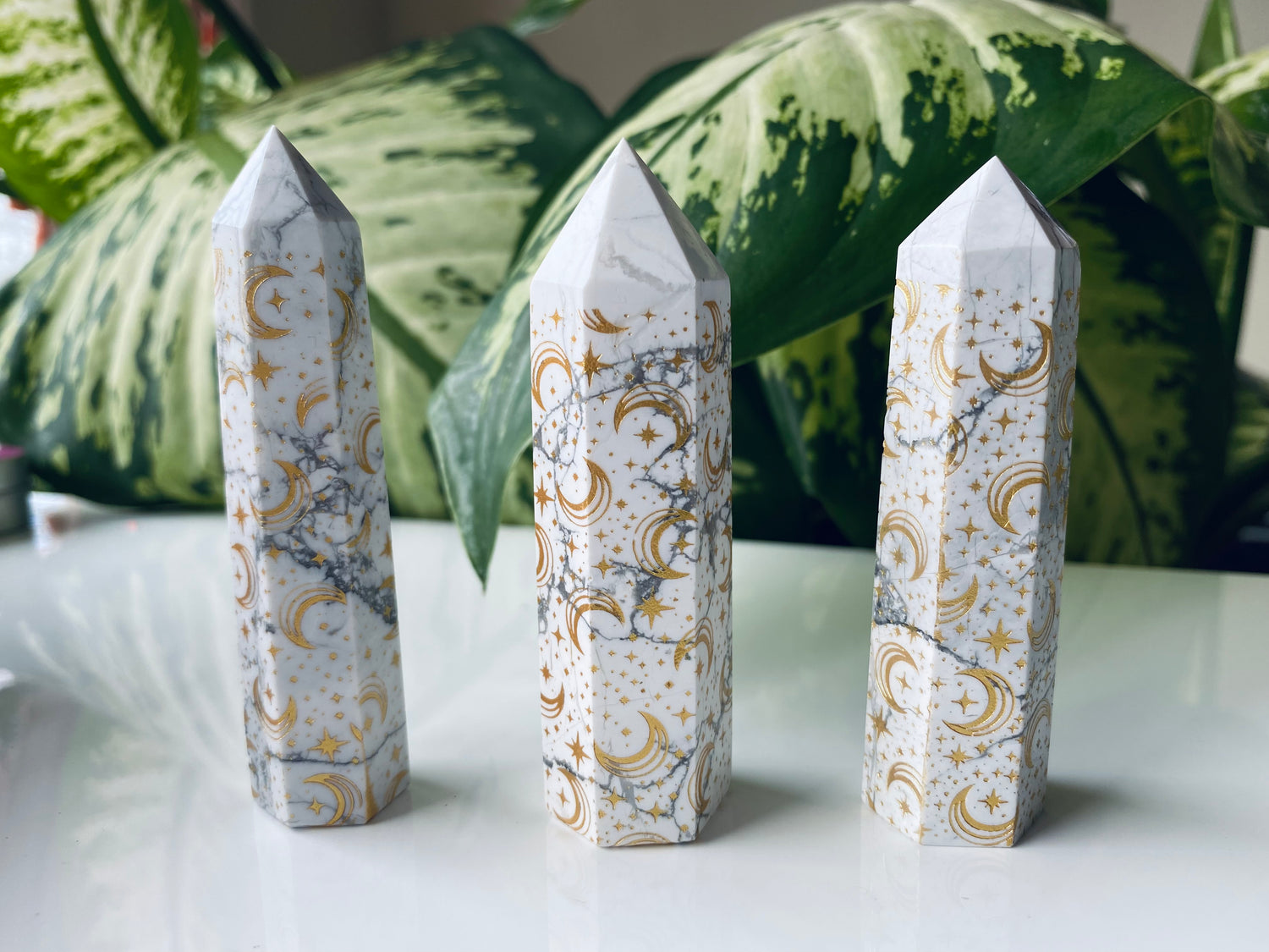 Etched Howlite Tower - Moon Room Shop and Wellness