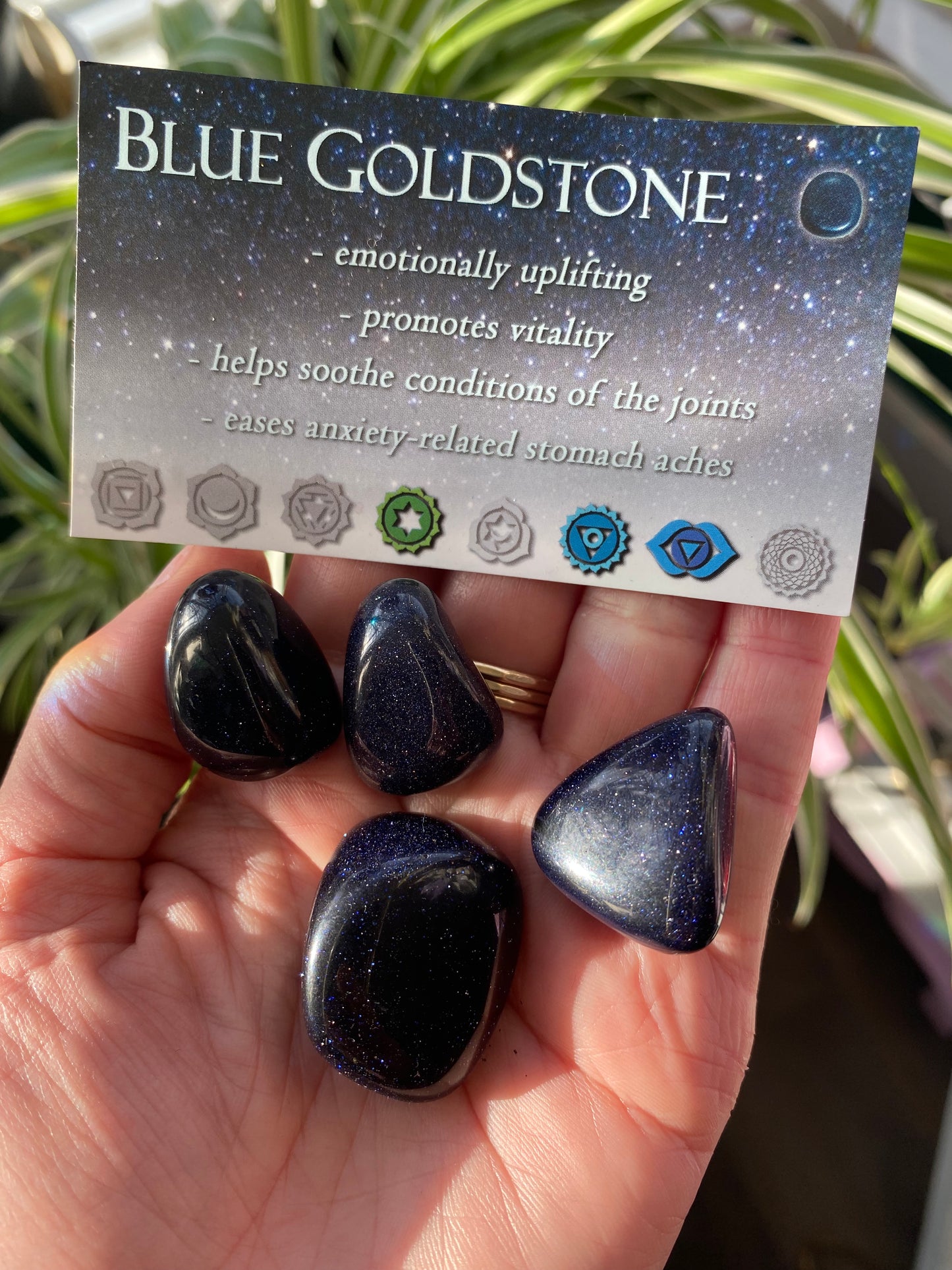 Blue Goldstone Tumbled - Moon Room Shop and Wellness