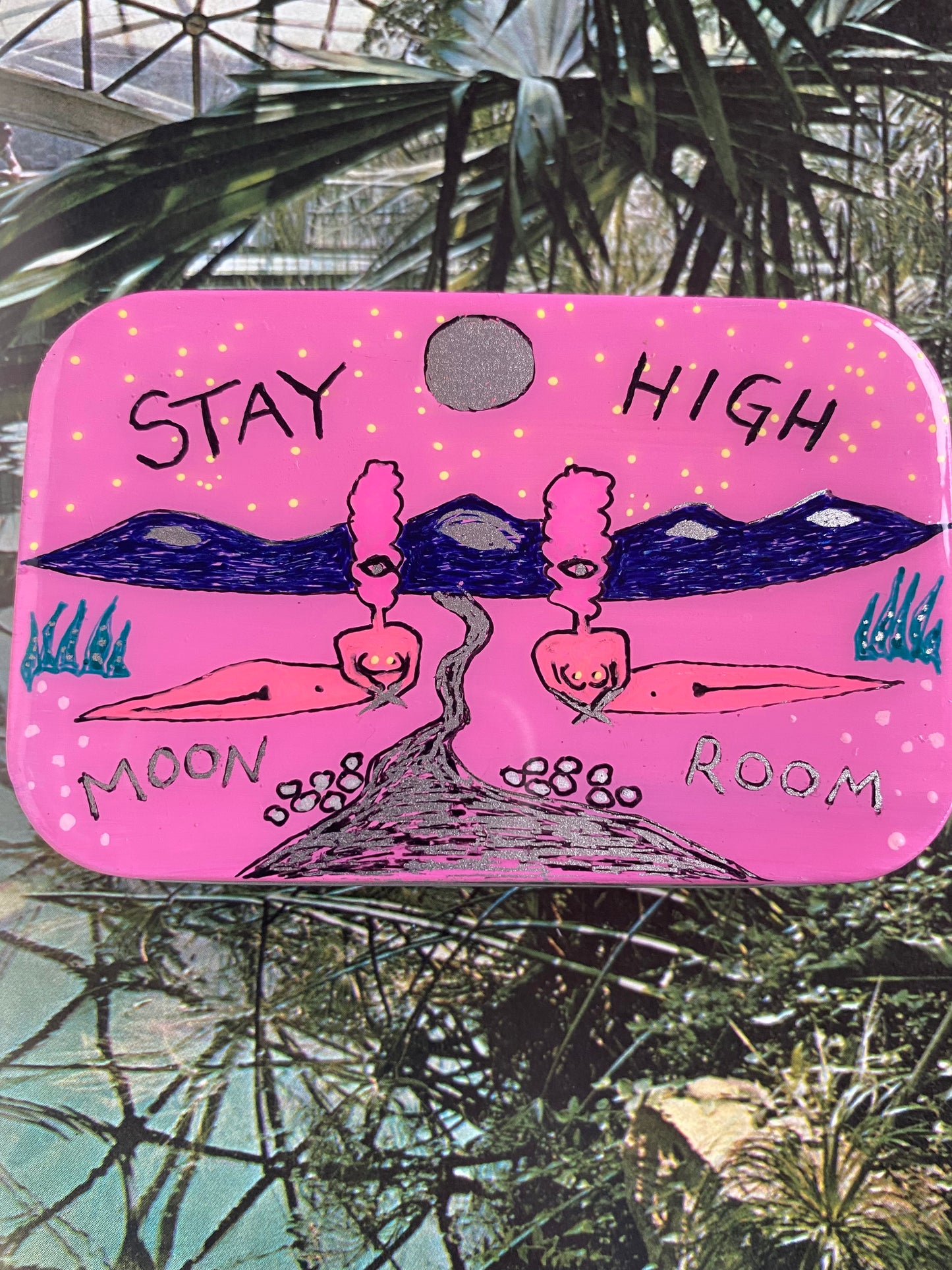 STAY HIGH… Hand Painted Stash Can/Wallet - Moon Room Shop and Wellness