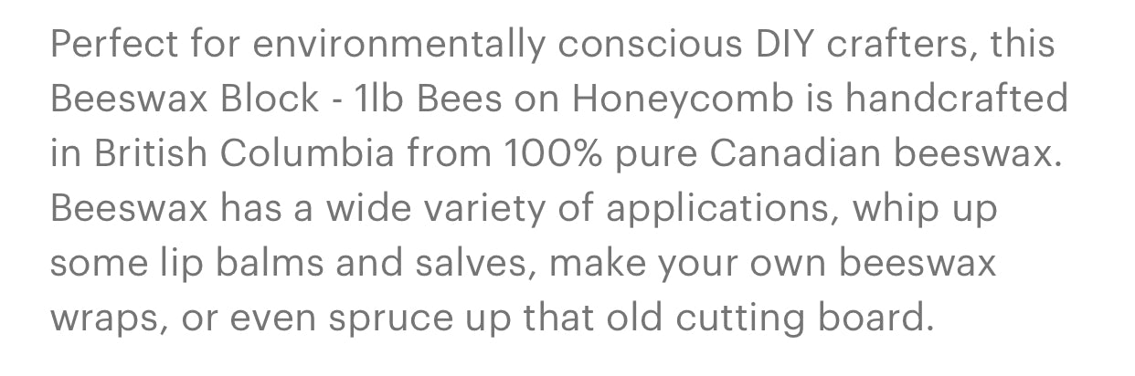 Beeswax Block 1lb- Bees on Honeycomb - Moon Room Shop and Wellness