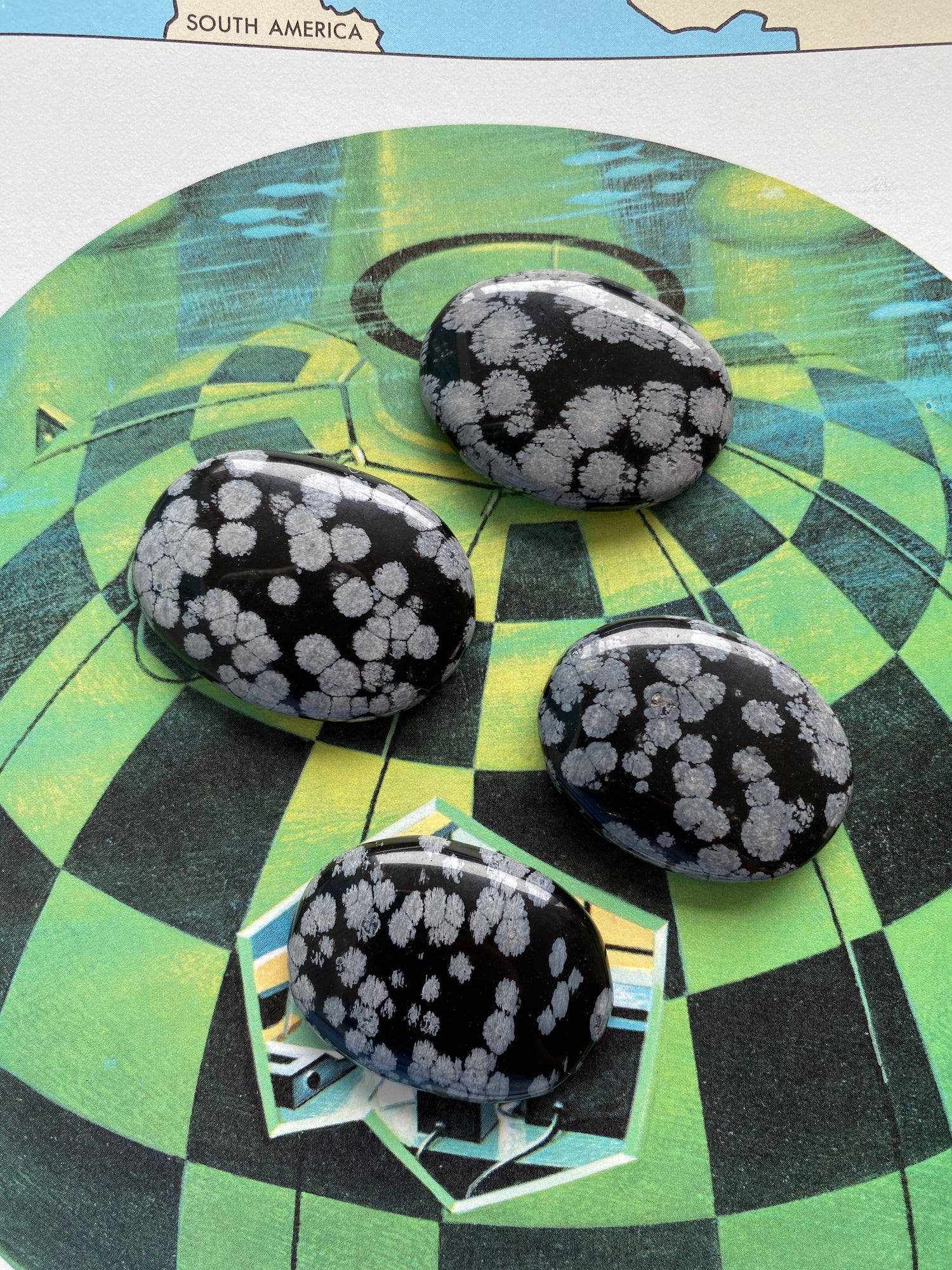Snowflake Obsidian Worry Stone - Moon Room Shop and Wellness