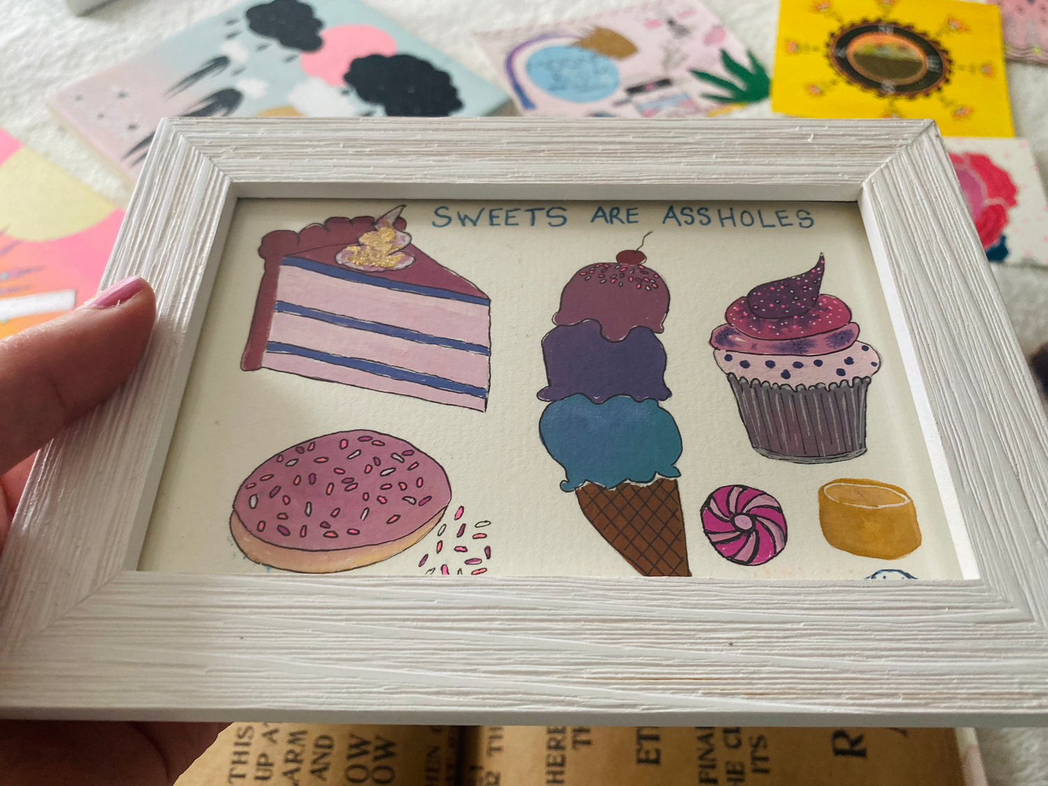 Sweets are Assholes - Original 4x6 - Moon Room Shop and Wellness