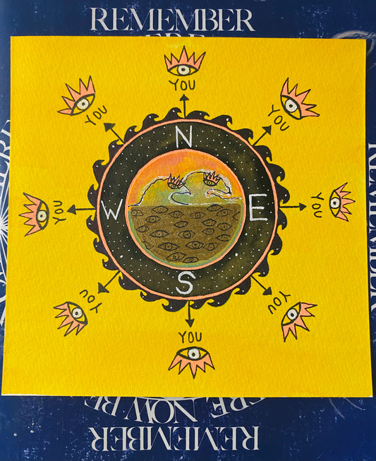North, South, East, West, You - original 6x6 - Moon Room Shop and Wellness
