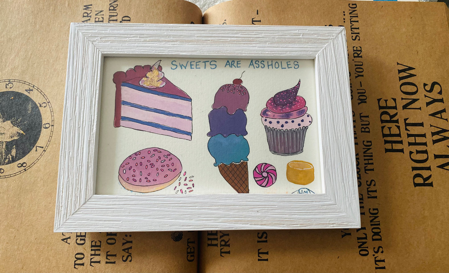 Sweets are Assholes - Original 4x6 - Moon Room Shop and Wellness