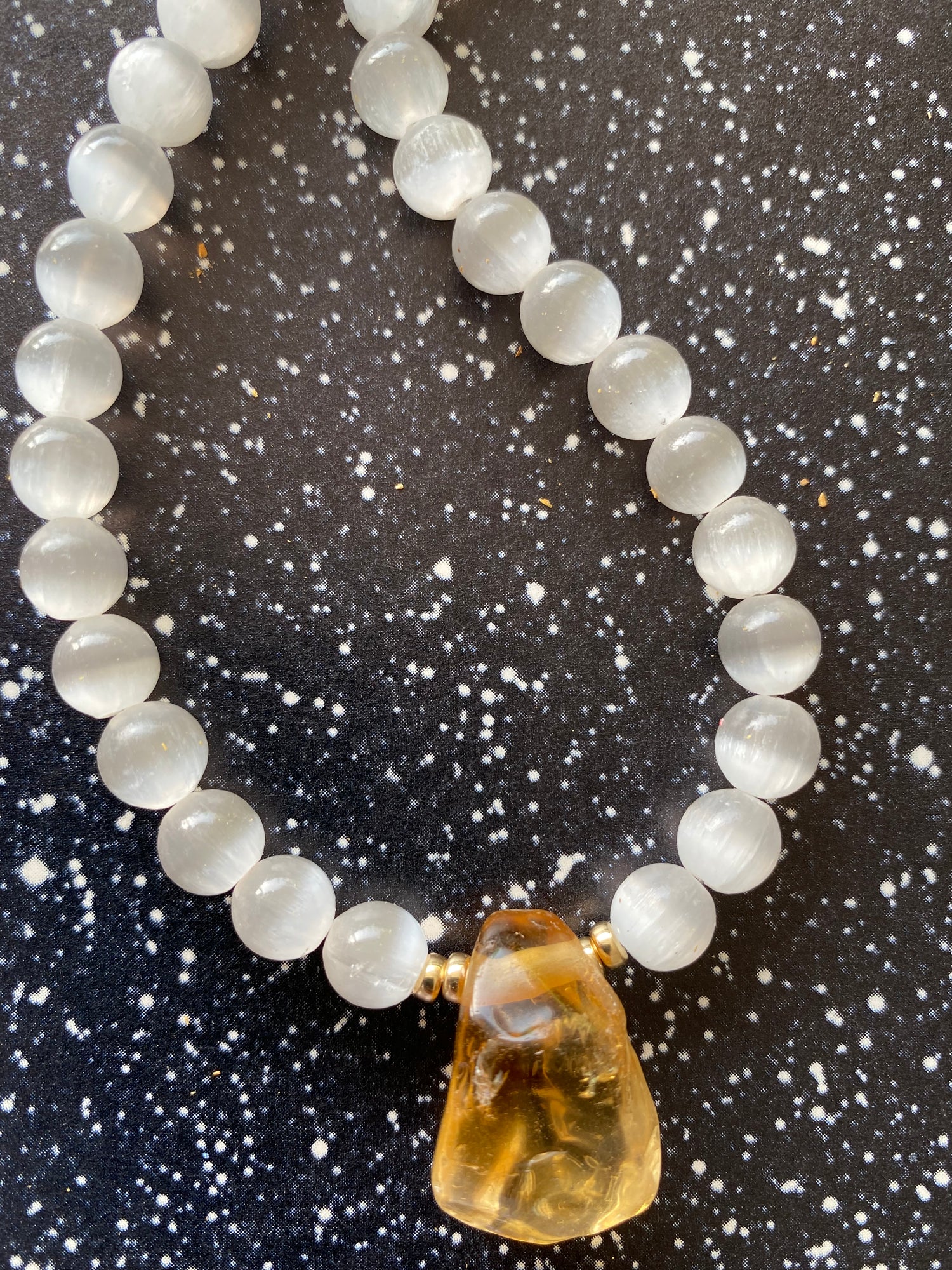 Selenite + Citrine pendant o.o.a.k. Necklace - Moon Room Shop and Wellness